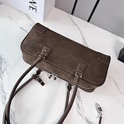 Loewe Amazona 31 debossed nubuck shoulder bag dark brown - 3