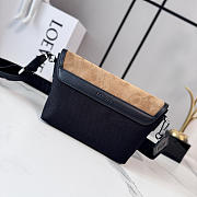 Loewe Mini Flex messenger in canvas and suede black/dark gold - 5