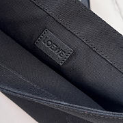 Loewe Mini Flex messenger in canvas and suede black/dark gold - 4