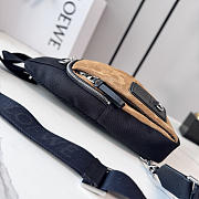 Loewe Flex sling in canvas and suede black/dark gold - 5