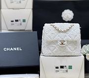 Chanel Timeless/Classique Chain glitter backpack white - 1