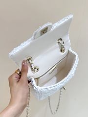 Chanel Timeless/Classique Chain glitter backpack white - 6