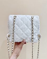 Chanel Timeless/Classique Chain glitter backpack white - 3
