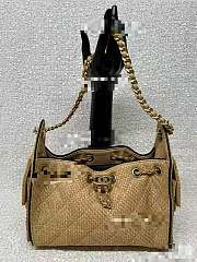 Chanel 25 Mini handbag Braided Raffia, Calfskin & Gold-Tone Metal Beige & Black - 6