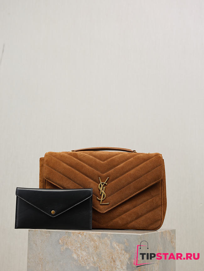 Ysl LouLou suede bag brown size 32x22x10 cm - 1