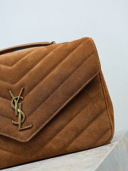Ysl LouLou suede bag brown size 32x22x10 cm - 4
