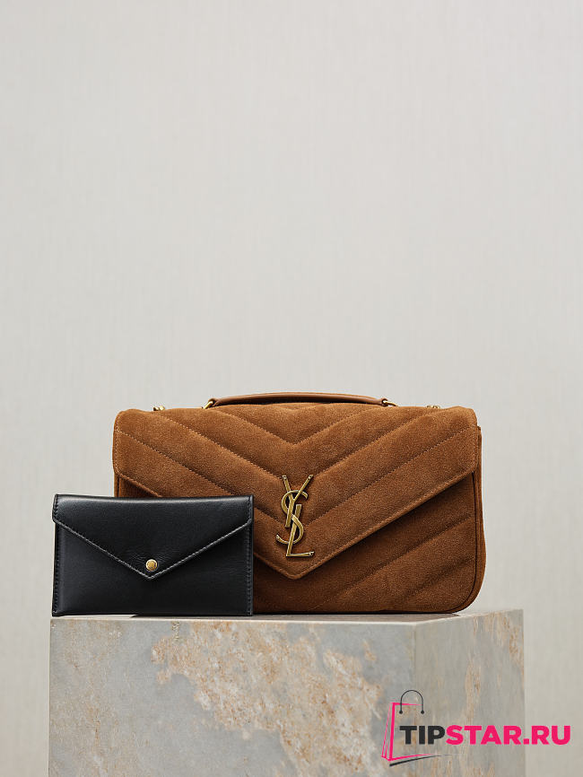 Ysl LouLou suede bag brown size 29x17x8 cm - 1
