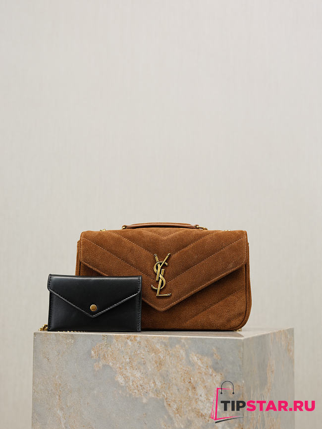 Ysl LouLou suede bag brown size 24x14x6 cm - 1