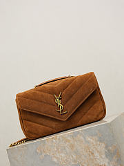 Ysl LouLou suede bag brown size 24x14x6 cm - 3