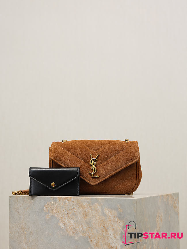 Ysl LouLou suede bag brown size 20x12x5 cm - 1
