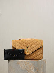 Ysl LouLou suede bag natural tan size 32x22x10 cm - 1