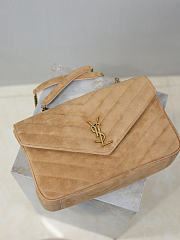 Ysl LouLou suede bag natural tan size 32x22x10 cm - 6