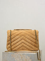 Ysl LouLou suede bag natural tan size 32x22x10 cm - 5