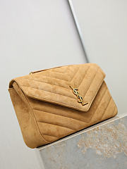 Ysl LouLou suede bag natural tan size 32x22x10 cm - 4