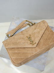 Ysl LouLou suede bag natural tan size 29x17x8 cm - 6