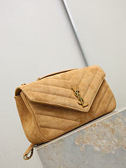 Ysl LouLou suede bag natural tan size 29x17x8 cm - 5