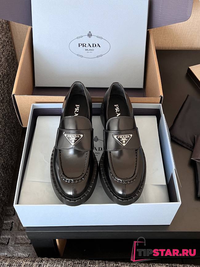 Prada Classic 4.5 Heel Loafers Black - 1