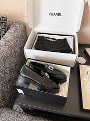 Chanel Interlocking CC Logo Loafers Silver Hardware Black - 6