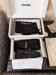 Chanel Interlocking CC Logo Loafers Silver Hardware Black - 5