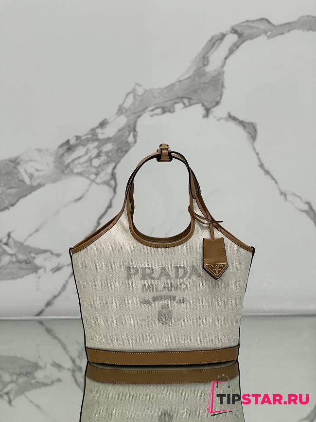 Prada Linen blend mini-buckle bag size 28x22.5x12.5 cm - 1