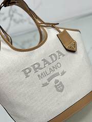 Prada Linen blend mini-buckle bag size 28x22.5x12.5 cm - 3