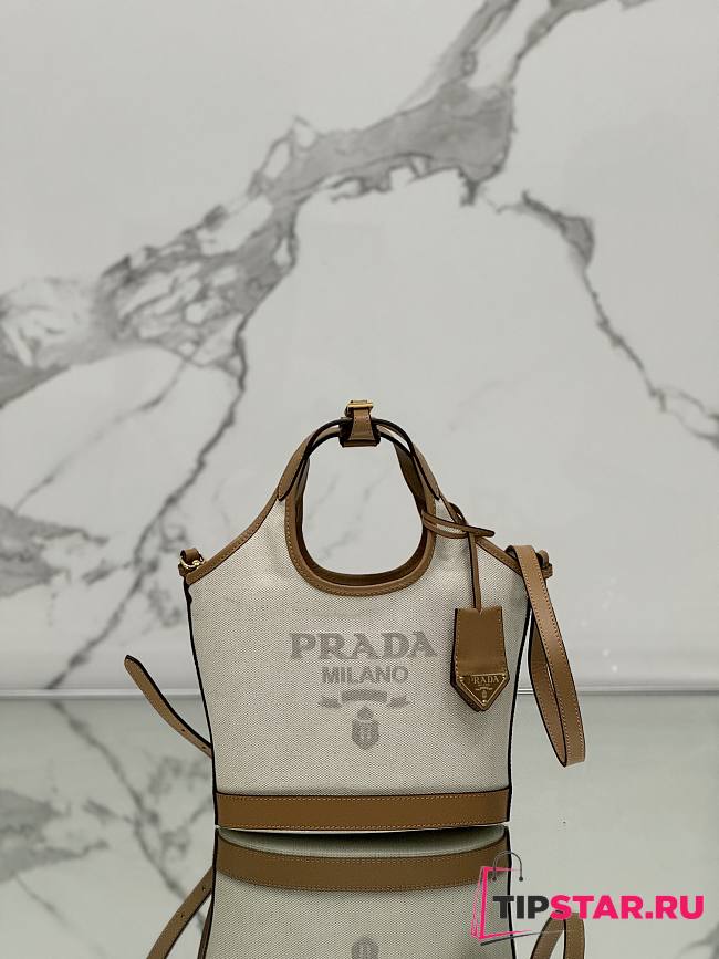 Prada Linen blend mini-buckle bag sizre 21x18x9 cm - 1