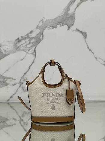 Prada Linen blend mini-buckle bag sizre 21x18x9 cm