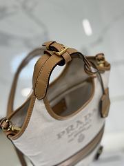 Prada Linen blend mini-buckle bag sizre 21x18x9 cm - 6