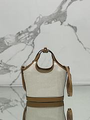 Prada Linen blend mini-buckle bag sizre 21x18x9 cm - 4