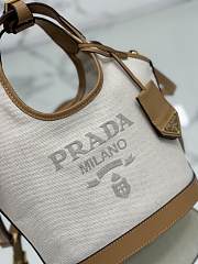 Prada Linen blend mini-buckle bag sizre 21x18x9 cm - 5