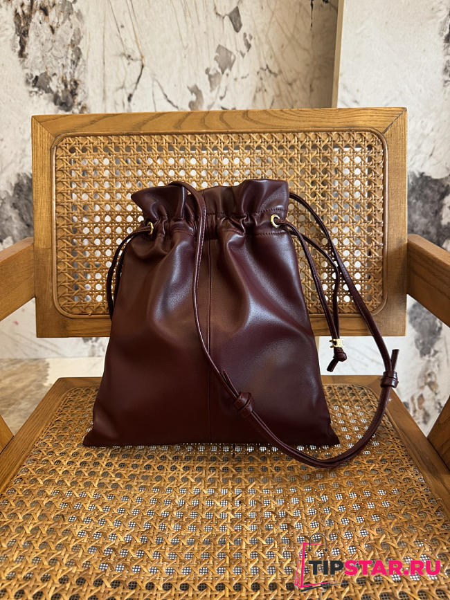 Small Crystal Pouch In Lambskin Burgundy - 1