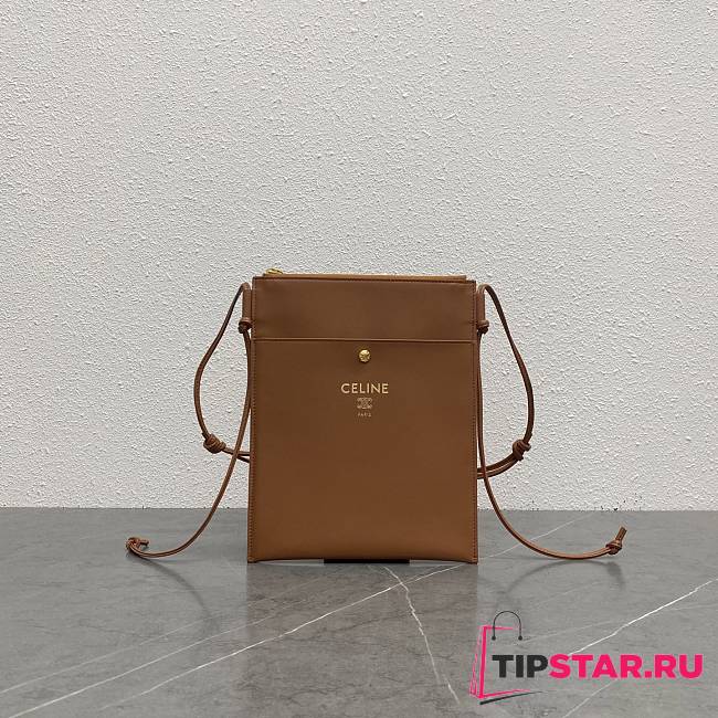 Celine Sharp Pouch In Smooth Lambskin Brown - 1