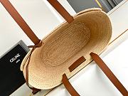 Celine Classic Panier Small Braided Triomphe In Raffia And Calfskin - 6