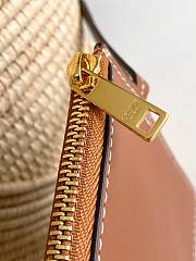 Celine Classic Panier Small Braided Triomphe In Raffia And Calfskin - 3