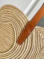 Celine Classic Panier Small Braided Triomphe In Raffia And Calfskin - 2