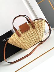 Celine Teen Couffin In Wicker And Natural Calfskin - 5
