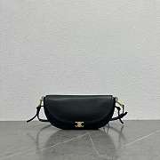 Celine Little Halfmoon Soft Triomphe In Supple Shiny Lambskin Black - 1