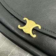 Celine Little Halfmoon Soft Triomphe In Supple Shiny Lambskin Black - 6