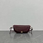 Celine Little Halfmoon Soft Triomphe In Supple Shiny Lambskin Burgundy - 1