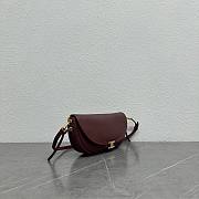 Celine Little Halfmoon Soft Triomphe In Supple Shiny Lambskin Burgundy - 6