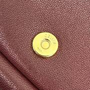 Celine Little Halfmoon Soft Triomphe In Supple Shiny Lambskin Burgundy - 5