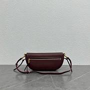 Celine Little Halfmoon Soft Triomphe In Supple Shiny Lambskin Burgundy - 4