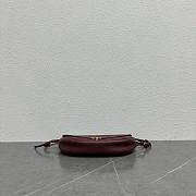 Celine Little Halfmoon Soft Triomphe In Supple Shiny Lambskin Burgundy - 3