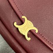 Celine Little Halfmoon Soft Triomphe In Supple Shiny Lambskin Burgundy - 2