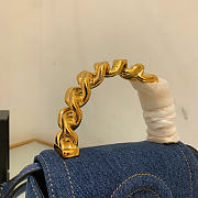 Versace Denim Mini La Medusa Chain Top Handle Bag - 4