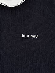 Miumiu Cashmere Cardigan With Embroidered Poplin Collar Black - 2