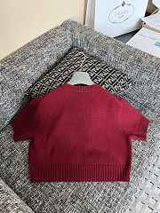Prada logo-intarsia cropped wool sweater red - 6