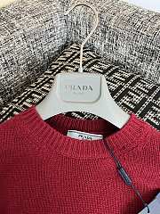 Prada logo-intarsia cropped wool sweater red - 5