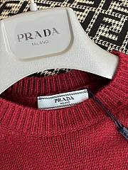 Prada logo-intarsia cropped wool sweater red - 4