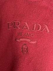 Prada logo-intarsia cropped wool sweater red - 2